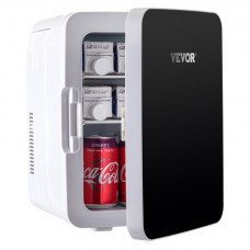 VEVOR Mini Nevera Pequeña Portátil 220V/12V 48W 10L Mini Refrigerador Compacto 26x25x35cm Mini-Frigorífico Portátil Negro con Función de Frío y Calor para Maquillaje Cuidado la Piel Material ABS Coche