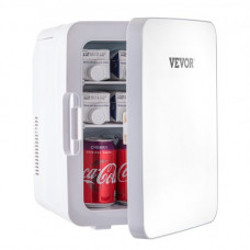 VEVOR Mini Nevera Pequeña Portátil 220V/12V 48W 10L Mini Refrigerador Compacto 26x25x35cm Mini-Frigorífico Portátil Blanco con Función de Frío Calor para Maquillaje Cuidado la Piel Material ABS Coche