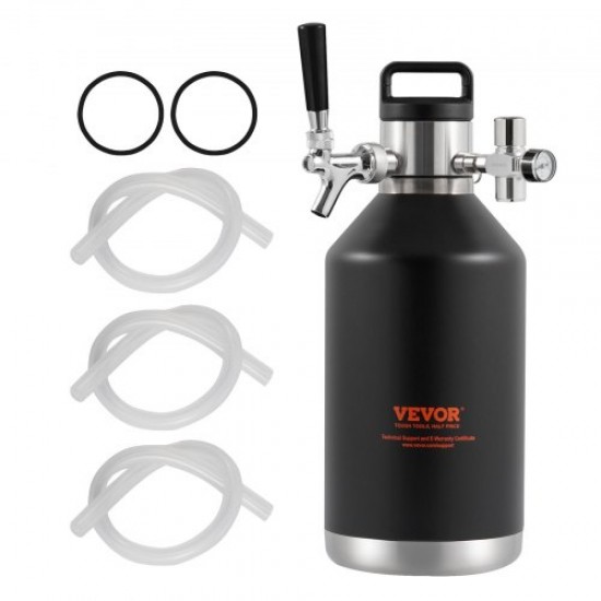 Buy Mini Beer Keg Portable 128Oz 4L Mini Keg Adjustable Pressure 0~30PSI Stainless Steel Pressure Insulated Tap System to Keep Beer Carbonated Fresh for Camping Picnic