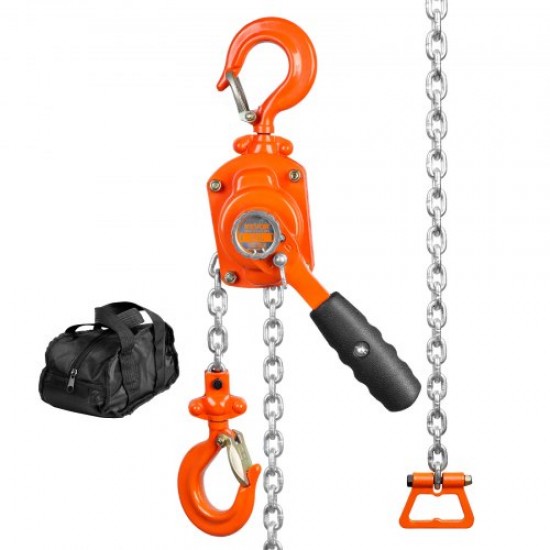 Buy Mini Manual Lever Hoist 0.5T Ratchet Chain Hoist Handling Lifting 2.8m Carbon Steel G80 Weston Brake Chain Guide Hook with Double Ratchet 360° for Goods