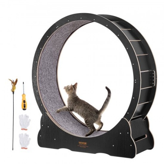 Buy Cat Exercise Wheel Indoor Running Wheel 1100mm Running Wheel Detachable Mat and Puzzle for Running, Walking and Training Suitable for Most Cats