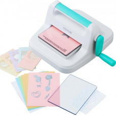 Máquina de Troquelado Manual portátil para Manualidades, Apertura 160 mm con 8 Troqueles, 10 Cartulinas y 1 Carpeta A6 Juego Completo para Artes y Manualidades, Álbumes de Recortes y Tarjetas