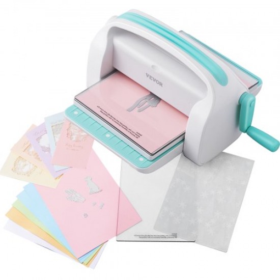 Comprar Máquina Troqueladora Apertura de Ancho de 226 mm Máquina de Troquelado y Estampado Manual con 8 Troqueles, 10 Cartulinas y 1 Carpeta A6 Juego Completo para Decoración Álbum Tarjetas Manualidades