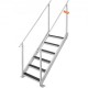 Comprar Escalera de Muelle Altura Ajustable 109-130 cm Pontón Escalera para Barco 6 Escalones Aleación de Aluminio Carga 226 kg con Pasamanos Alfombrilla de Goma Antideslizante para Embarque Barco Pisci