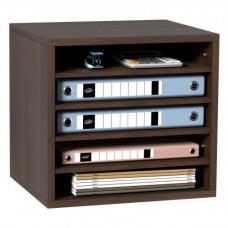 Organizador de Literatura de madera Aglomerado Estante de Almacenamiento de Documentos de 5 Compartimentos 35,5x30,5x33 cm Clasificador de Literatura con Estantes Ajustables para Oficina, Marrón