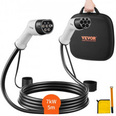 Cable de Vehículo Eléctrico Tipo 2 a Tipo 2 Cable de Carga EV 32A 7kW Cable de 5m IP66 Impermeable con Bolsa de Transporte para IEC62196 Híbrido de Carga de Coches Eléctricos CE TUV Monofásico
