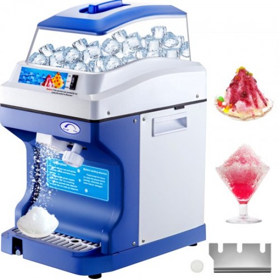 Koop Automatische elektrische ijsbreker 300 W ijsbreker 200 kg/u roestvrijstalen sneeuwkegelmachine Slushmachines met 5 kg capaciteit Hopper met deksel 320 RPM