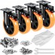 Buy Set of 4 Industrial Furniture Caster Wheels, 152.4mm PVC Silent Casters with A/B Locking Brake, 700lbs Load Capacity Per Wheel for Workbench Carts