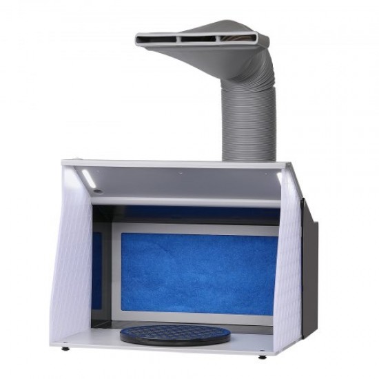 Koop Airbrush-spuitcabine 405x330x355mm draagbare spuitcabine 5,2 m³/min dubbele ventilator zuigcabine met LED-verlichting draaitafel voor doe-het-zelf-modellering