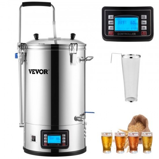 Comprar Destilação de álcool Pote de cerveja de aço inoxidável de 30 L 100-2500 W Destilação de álcool 42 x 35,5 x 82 cm Visor LCD com múltiplas funções, bomba de circulação para cozinha