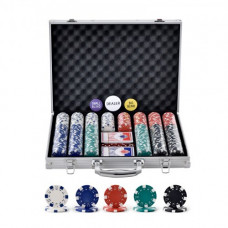 VEVOR Estuche de Póquer 500 Piezas Fichas de Póquer de Plástico 11,5 g 40 x 3,3 mm con 2 Barajas de Cartas 1 Botón de Distribuidor y 2 Botones Ciegos para Blackjack Texas Juegos de Azar Casino en Casa