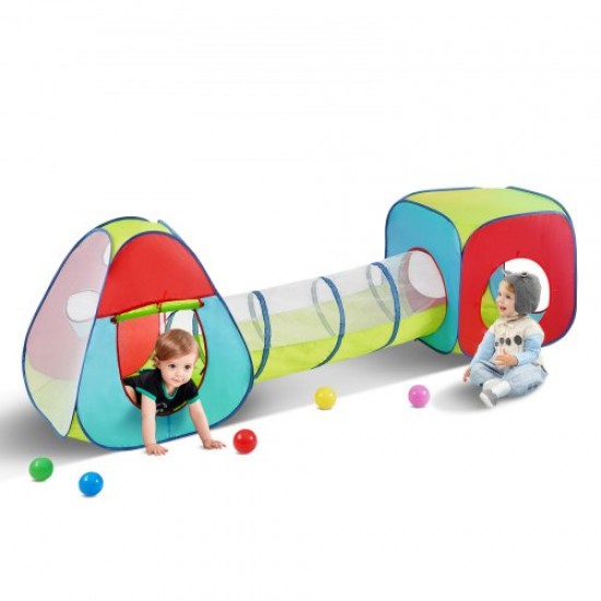 VEVOR Tienda de campaña túnel para niños, casa de juegos emergente para interior/exterior, bolsa de transporte y correas de fijación como regalo para bebés y niños pequeños, multicolor