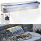 Cascada para Piscina Cascada de Agua de Acero Inoxidable 45 x 11.4 x 7.8 Cm Fuente de Cascada Cascada Agua con Led Fuente Rectangular con Leds