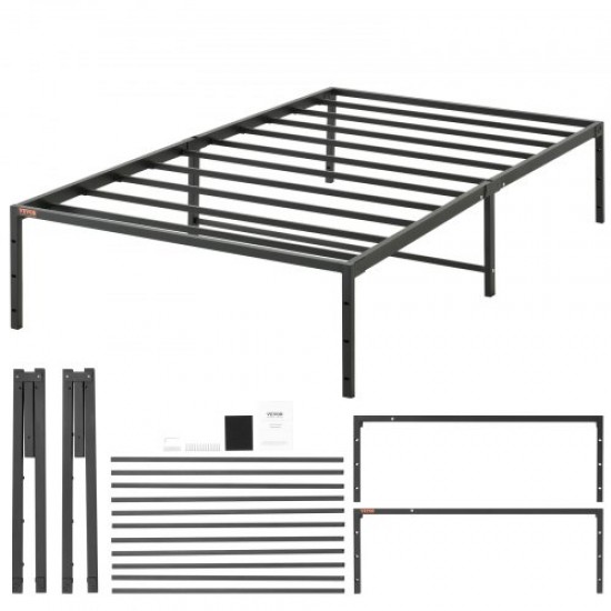 Comprar Marco de Cama 195,5x104x36 cm Estructura Sólida de Metal Carga de 272 kg Cama Metálica Espacio de Almacenamiento Debajo de Cama Deslizamiento Silencioso Montaje Fácil para Casa Dormitorio, Negro