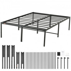 VEVOR Marco de Cama Doble 195,5x142x46 cm Estructura Sólida de Metal Carga de 680 kg Cama Metálica Espacio de Almacenamiento Debajo de Cama Deslizamiento Silencioso Montaje Fácil para Casa, Negro