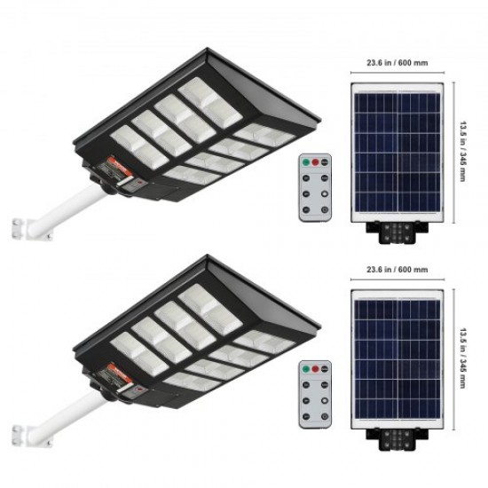 Comprar 2PCS 800W LED Luz de calle solar 1400LM Lámpara solar con sensor de movimiento al aire libre