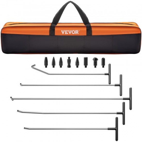 VEVOR Varillas Extractor de abolladuras Kits de reparación sin pintura de acero inoxidable Eliminación de granizo 13 PCS