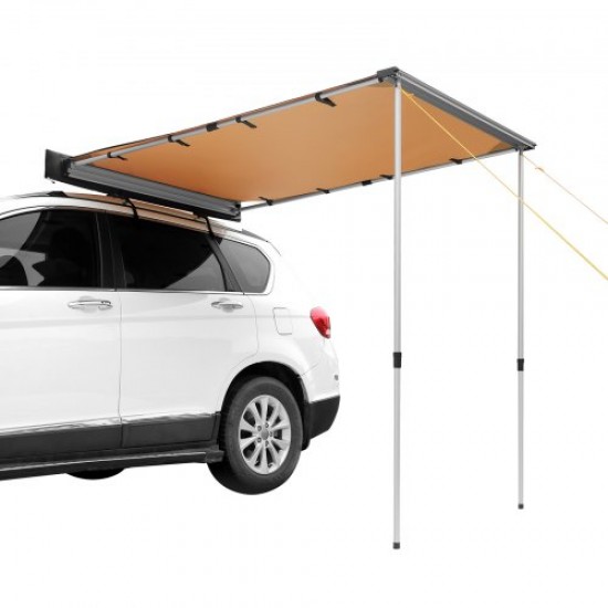 VEVOR Toldo Retráctil para Coche 1,4x2 m Toldo Lateral para Coche PU3000 mm UV50+ Resistente al Sol/Agua/Viento con Bolsa de Almacenamiento Toldo Lateral/Trasero para Camiones Furgonetas Autocaravanas