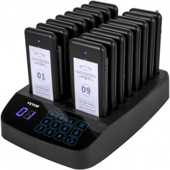 Buy Touch Screen Restaurant Calling System 16 Pagers Restaurant Pagers 98 Channels Wireless Calling System for Restaurants, Food Trucks, Church