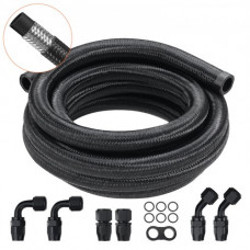 VEVOR Manguera de Combustible 10AN Manguera de Combustible 20mm Longitud 3m Línea de Combustible Diesel de Nylon Trenzado y Acero Inoxidable con 7 Adaptadores Accesorios Giratorios para Motores Coches