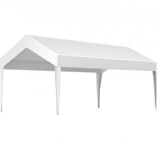 Cubierta de Toldo de Repuesto para Cochera de 3 x 6 m Carpa Garaje para Coche de Tela PE de 3 Capas Blanco Carpa para Automóvil Toldo de Coche Anti-UV para Vehículos y Actividades al Aire Libre