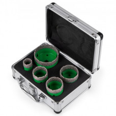 Juego de sierra perforadora de diamante de 5 Piezas, Brocas de Diamante, Diámetros de 0,87 / 1,4 / 1,6 / 2 / 2,5 ", Brocas para Taladrar, Guías de Agujeros para Sierra, para Material Duro