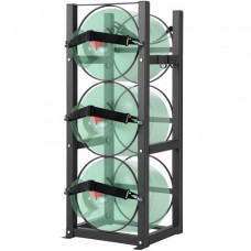 VEVOR Estante para botellas de gas capacidad de 3 x 13,6 kg soporte para bombonas de refrigerante 32,5 x 33 x 84 cm estantería de acero macizo A3 para freón, gas, oxígeno, nitrógeno, refrigerante