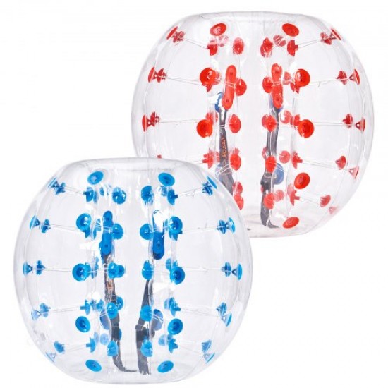 Comprar Bola de choque inflable Bola de choque de parachoques 2 piezas 1,2 m x 1,03 m Bola de colisión humana Bola de rebote de burbujas cuerpo de PVC Bola de parachoques inflable de puntos rojo+azul