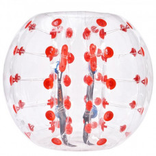 VEVOR Bola de choque inflable de parachoques 1 pieza 1,2 m x 1,03 m Bola de colisión humana Bola de rebote de burbujas de cuerpo de PVC Transparente + Bola de parachoques inflable de puntos rojos
