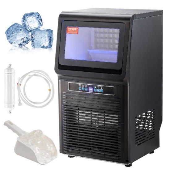 Buy Commercial Ice Cube Maker Machine 34kg/24h, 36 Ice Cube Trays 5.6kg Storage Capacity Self-Cleaning No Installation Freestanding for Home, Restaurant