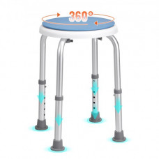 VEVOR Asiento de Ducha Antideslizante Taburete de Baño Giratorio de 360° Altura Ajustable 360-485mm 136,1kg Silla de Ducha de Aluminio Ayuda para Ducha para Personas Mayores, Mujeres Embarazadas, Baño