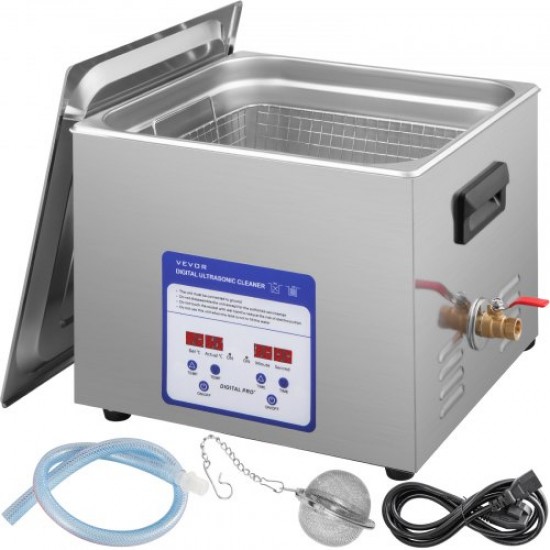 Koop Ultrasone reiniger 360 W 15 L ultrasone reinigingsmachine 40 kHz 220 V roestvrijstalen ultrasone reiniger met digitale timer voor juweliers, opticiens, horlogemakers, ijzerhandel