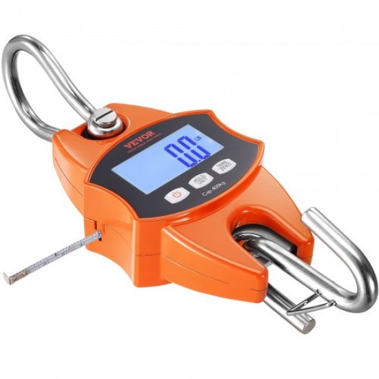 Comprar Báscula Colgante Industrial 400 kg Báscula de Grúa Digital Carcasa de Aluminio Fundido Pantalla LCD Mini Báscula de Gancho Alta Precisión para Granja, Caza, Pesca, Garaje al Aire Libre, Naranja