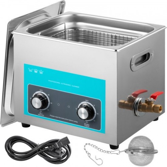 Kaufen Sie Ultraschallreiniger, 10 l, 240 W, professioneller Ultraschallreiniger mit einstellbarer Heizung, Ultraschall-Reinigungsmaschine mit 2 Knöpfen, leistungsstarke 40-kHz-Frequenz für Schmuck, Uhren und Brillen