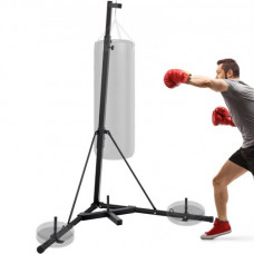Soporte de Pie para Saco de Boxeo con Altura Extendida 230 cm, Soporte Plegable para Saco de Boxeo con Altura Ajustable 48 cm, Soporte de Acero para Saco Boxeo Suelo, Carga Máxima 60 kg