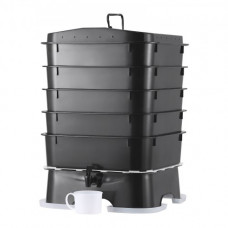 VEVOR Compostador de Lombrices 50 L con 5 Bandejas Compostador de Jardín Contenedor de Abono de Lombrices para Reciclaje de Residuos de Alimentos Excrementos de Lombrices Té de Lombrices Lombricultura
