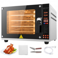 Horno Eléctrico de Sobremesa 4.5kW, Horno Sobremesa Conveccion 60 L, Horno Conveccion a Prueba de Explosiones, con 4 Niveles de Bandejas, Horno Tostador Piedra Especial para Cocinar Pizza