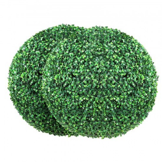 VEVOR Topiario artificial de boj, 406 mm, bola de boj artificial para exteriores, 2 plantas falsas de PE, 10 hojas reemplazables, 4 mariposas decorativas para decoración de interiores, jardín, terraza