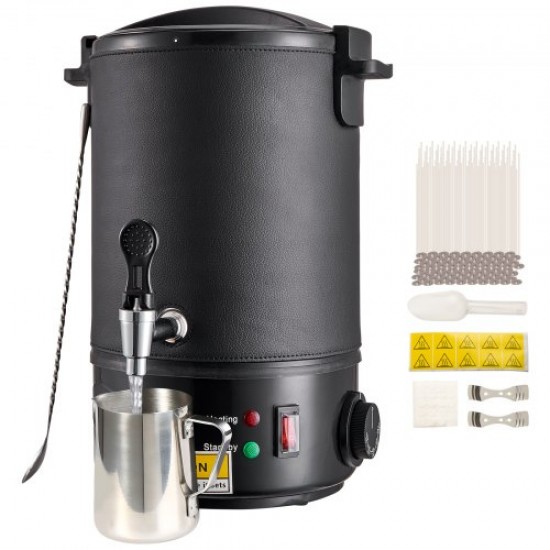 Buy 6.5L Electric Wax Melter Large Capacity Candle Wax Melting Pot 1100W Peak Wax Melting Machine Adjustment 30-110°C with 100 Wicks and Stickers for Making Candles Soap