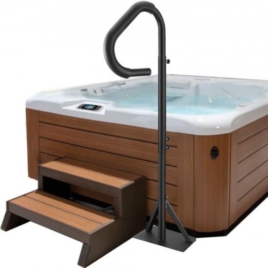 Kaufen Sie Spa-Seitenhandlauf 54,2 x 37 x 160 cm, um 360° drehbarer Whirlpool-Handlauf, höhenverstellbar von 122,92–160 cm, Belastung 272 kg, verschiebbare Montagebasis aus rostfreiem Aluminium für Badewanne