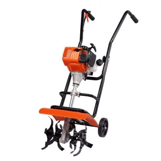 Comprar Motocultor Térmico con Motor de Gasolina de 4 Tiempos de 31 CC con 4 Dientes Delanteros de Acero Ajustables Ruedas Grandes Cultivador de Suelo de Fácil Instalación para Jardines de Huertos