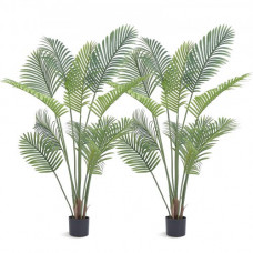 VEVOR Árbol Artificial 1524mm Planta Artificial PE Areca Palmera 2 Árboles Falsos Verdes con Maceta 152x128 mm Decoración de Plantas Falsas para Hogar Oficina Centros Comerciales Interiores Exteriores