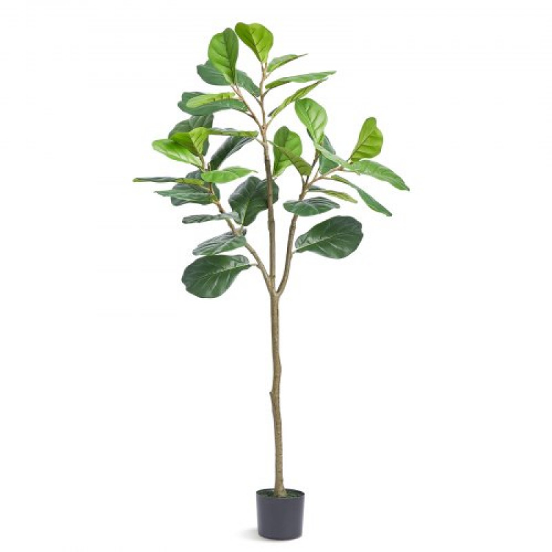 VEVOR Árbol Artificial Higo de Hoja de Violín 780x1556 mm Planta Artificial para Decoración Maceta de Árbol Verde Falso 150x125 mm para Hogar, Oficina, Hotel, Centro Comercial, Interior y Exterior