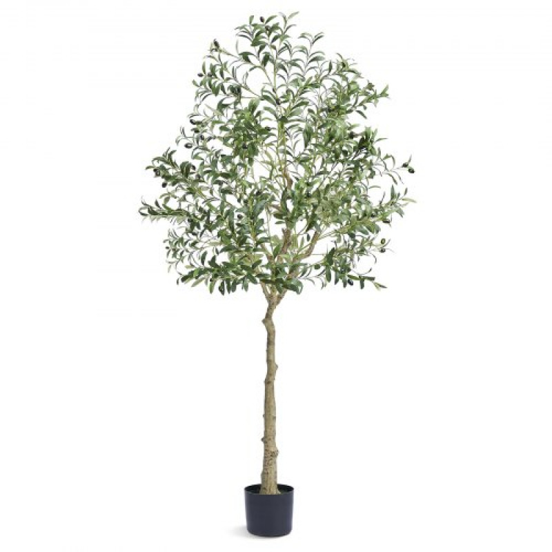 VEVOR Árbol Artificial de Olivo 810 x 1790 mm Planta Artificial de PE para Decoración Maceta de Árbol Verde 170 x 145 mm Planta Falsa para Hogar, Oficina, Hotel, Centro Comercial, Interior y Exterior