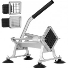 VEVOR Cortador Manual Profesional de Patatas Fritas Cortador de Verduras Multifunción Cuerpo de Aluminio 2 Cuchillas de Acero Inoxidable 12,7 mm y 9,5 mm Cortar Patatas Frutas en Palitos para Cocina