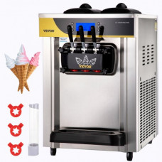 Máquina de Helados Comercial 2200 W Máquina de Helado Suave Plata 22-30L por Hora Máquina para Hacer Helados Suaves 74,5 x 54 x 86 cm en Cafeterías, Buffets, Tiendas de Bebidas, Restaurantes