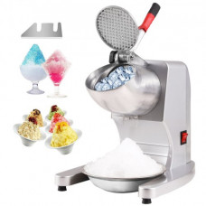 VEVOR Máquina para Picar Hielo Eléctrica 100 kg/h Picadora de Hielo Comercial 300 W Cabezal de Acero Inoxidable de 4 Cuchillas Trituradora de Hielo Eléctrica para Bebidas Frías Bar Restaurante, Plata