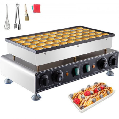 Máquina de gofres de acero inoxidable Máquina para hacer magdalenas con control dual de temperatura y tiempo Máquina para hacer crepes 1,7KW