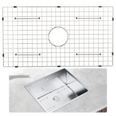 VEVOR Rejilla inferior del fregadero 72,5x39,5x2,54 cm Alfombrilla para fregadero de cocina de acero inoxidable 304 Drenaje centrado R20 Radio de esquina Accesorio para colocar cubiertos y platos