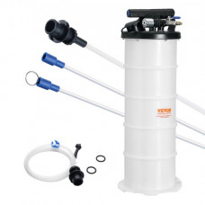 VEVOR Extractor de Fluido Bomba de Vacío de Succión 6,5 L Cambio de Aceite de Motor Neumático/Manual con Manómetro Manguera de Succión Cambio de Aceite para Evacuación de Fluidos Automotrices al Vacío